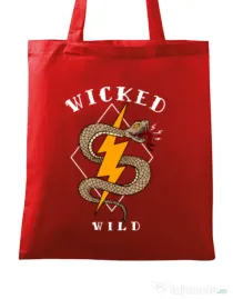 Sacosa din panza Wicked wild Rosu