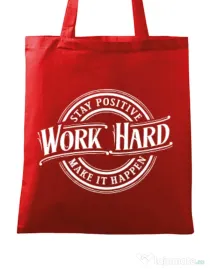 Sacosa din panza Work Hard Rosu