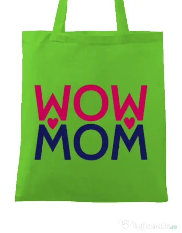 Sacosa din panza Wow mom Verde mar