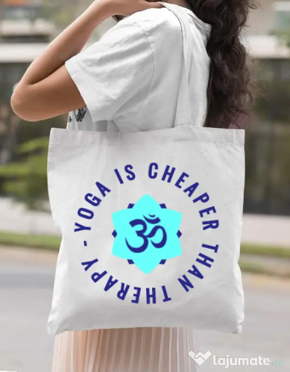 Sacosa din panza Yoga is cheaper Alb