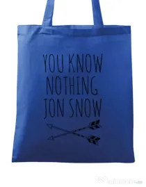 Sacosa din panza You know nothing Albastru regal