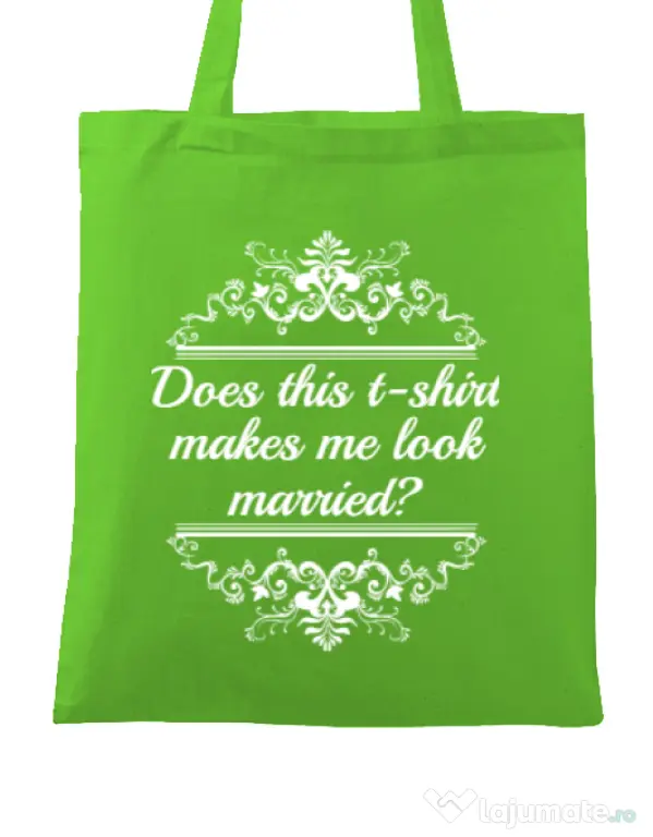Sacosa personalizata Mireasa Marriage Verde