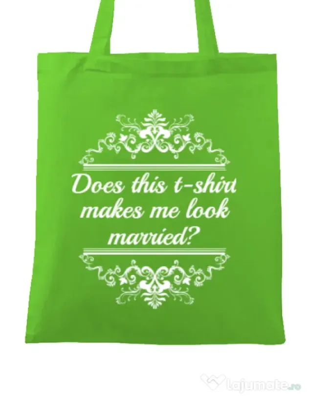 Sacosa personalizata Mireasa Marriage Verde