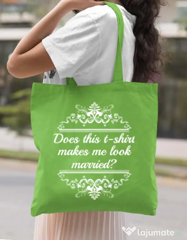 Sacosa personalizata Mireasa Marriage Verde