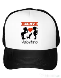 Sapca personalizata Be my valentine Alb