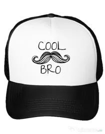 Sapca personalizata Cool moustache bro Alb
