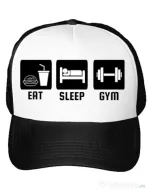 Sapca personalizata Eat sleep gym Alb