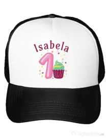 Sapca personalizata First Birthday Alb