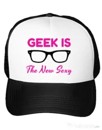 Sapca personalizata Geek is the new sexy Alb