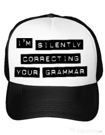 Sapca personalizata Grammar nazi Alb