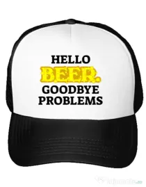 Sapca personalizata Hello beer Alb