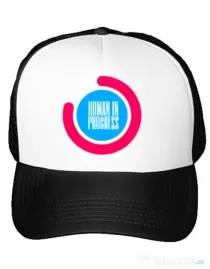 Sapca personalizata Human in progress Alb