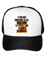 Sapca personalizata Keep it to yourself Alb