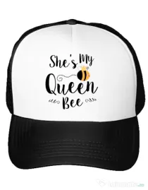 Sapca personalizata She is my queen bee Alb