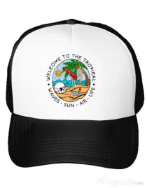 Sapca personalizata Welcome to the tropical Alb