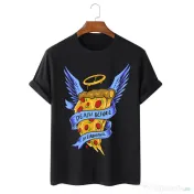 Tricou personalizat negru unisex Angel Pizza 