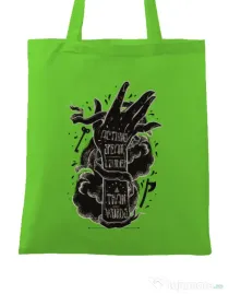 Sacosa din panza Actions speak louder Verde mar