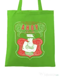 Sacosa din panza Ahoy sailor Verde mar