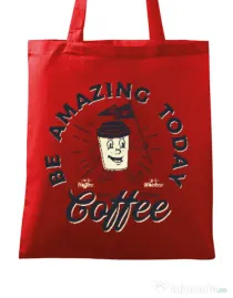 Sacosa din panza Amazing coffee Rosu