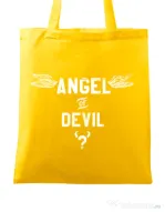 Sacosa din panza Angel or devil Galben