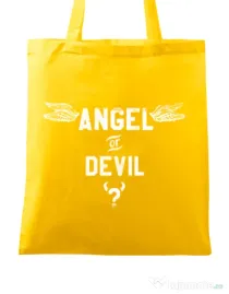 Sacosa din panza Angel or devil Galben