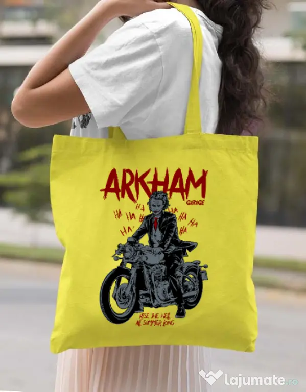 Sacosa din panza Arkham garage Galben
