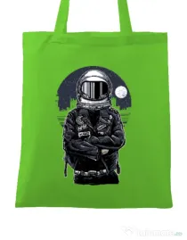Sacosa din panza Astronaut rebel Verde mar
