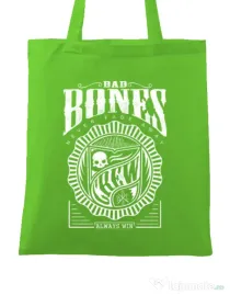 Sacosa din panza Bad bones crew always win Verde mar
