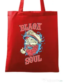 Sacosa din panza Black soul Rosu