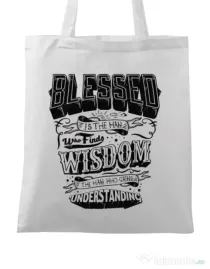 Sacosa din panza Blessed Alb
