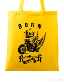 Sacosa din panza Born to ride Galben