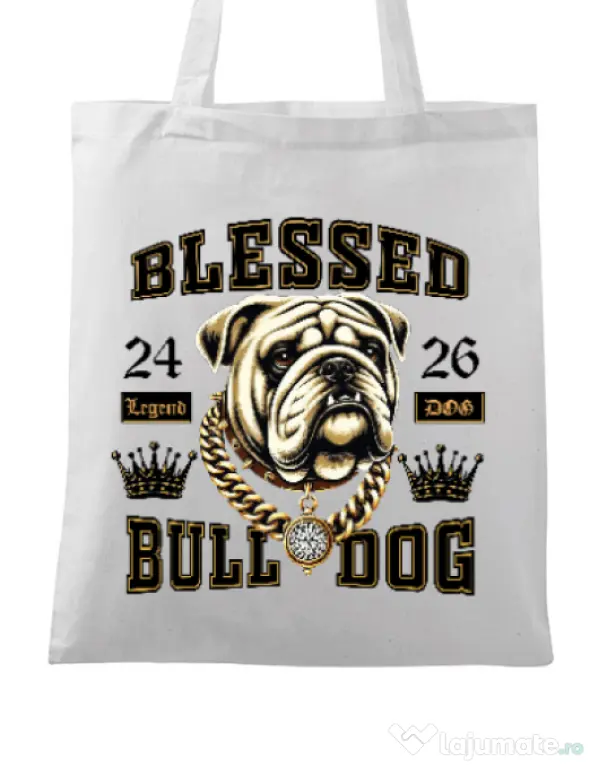 Sacosa din panza BULLDOG 01 Alb