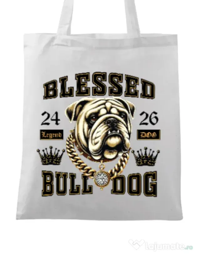 Sacosa din panza BULLDOG 01 Alb