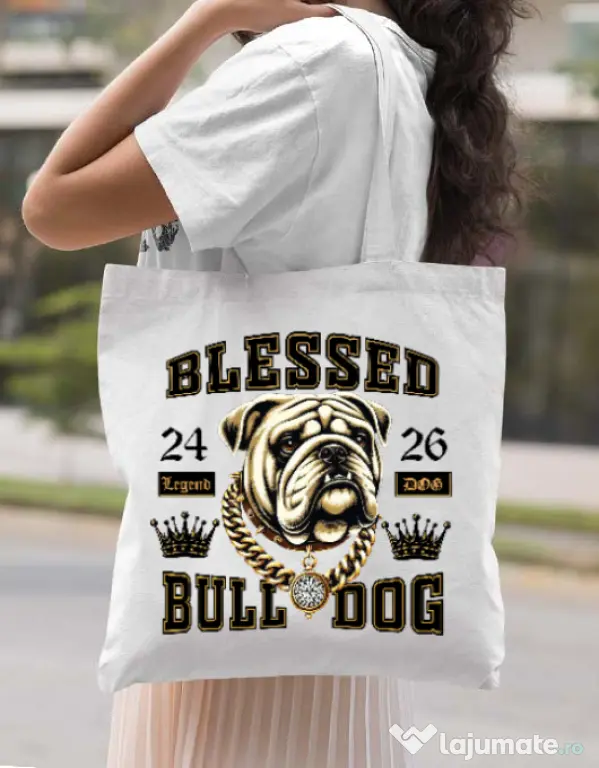 Sacosa din panza BULLDOG 01 Alb