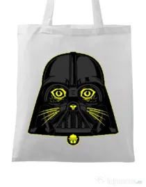 Sacosa din panza Cat Vader Alb