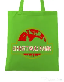 Sacosa din panza Christmas park Verde mar