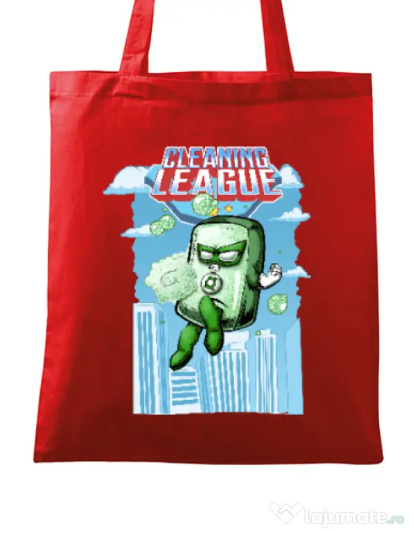 Sacosa din panza Cleaning league Soap Rosu