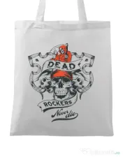 Sacosa din panza Dead rockers Alb 