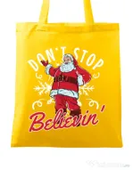 Sacosa din panza Dont stop believin Galben