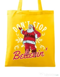 Sacosa din panza Dont stop believin Galben