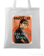 Sacosa din panza Fear is for others Alb