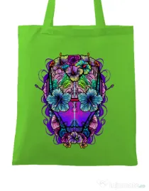 Sacosa din panza Flower helmet Verde mar