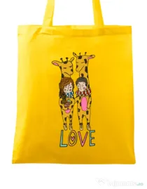 Sacosa din panza Giraffes love Galben