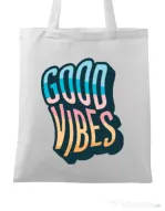 Sacosa din panza Good vibes Alb