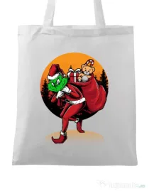 Sacosa din panza Grinch stole Christmas Alb