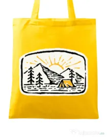 Sacosa din panza Hand drawn camp Galben