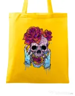 Sacosa din panza Hand skull Galben