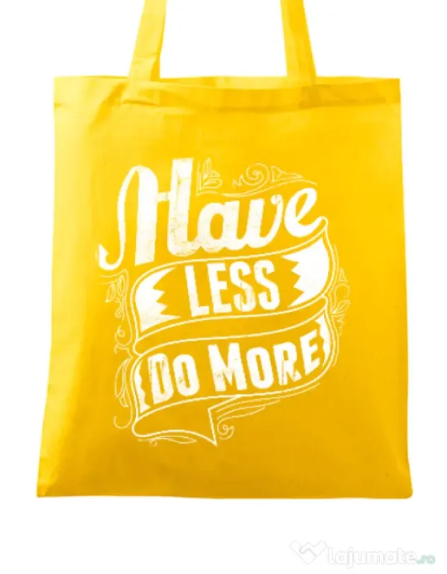 Sacosa din panza Have less do more Galben