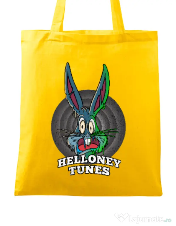 Sacosa din panza Helloney tunes Galben