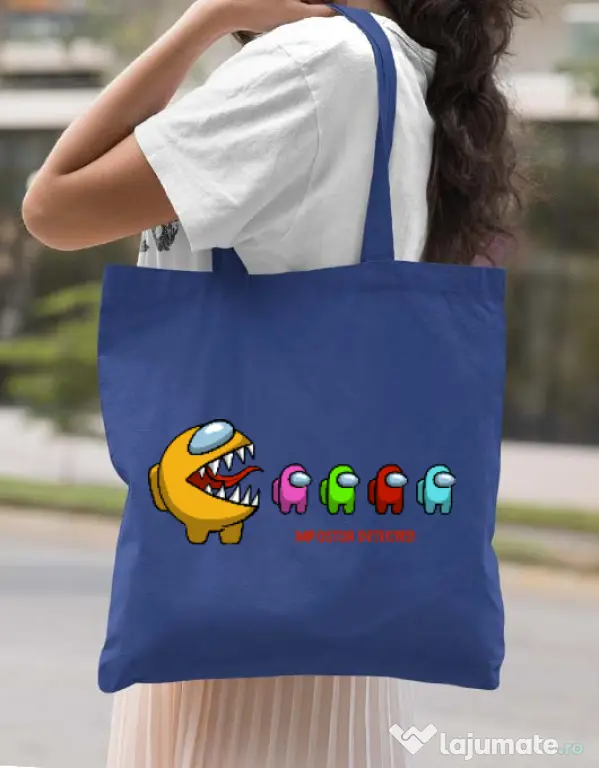 Sacosa din panza Impostor detected Albastru regal